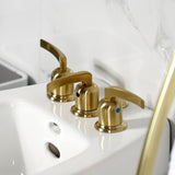 Centurion Three-Handle Deck Mount Vertical Spray Bidet Faucet with Brass Pop-Up