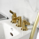 NuvoFusion Three-Handle Deck Mount Vertical Spray Bidet Faucet with Brass Pop-Up