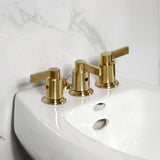 NuvoFusion Three-Handle Deck Mount Vertical Spray Bidet Faucet with Brass Pop-Up