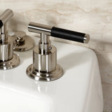 Kaiser Three-Handle Deck Mount Vertical Spray Bidet Faucet with Brass Pop-Up