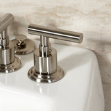 Manhattan Three-Handle Deck Mount Vertical Spray Bidet Faucet with Brass Pop-Up