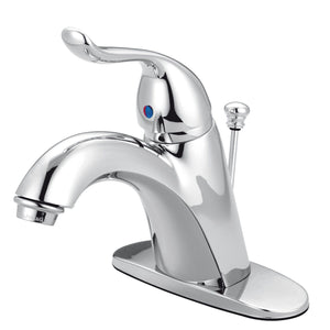 Yosemite One-Handle 1-Hole Bathroom Faucet with Deck Plate and Pop-Up Drain