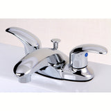 Legacy Double-Handle 3-Hole Deck Mount 4-Inch Centerset Bathroom Faucet with Pop-Up Drain