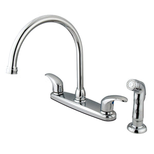 Legacy Two-Handle 4-Hole 8" Centerset Kitchen Faucet with Side Sprayer