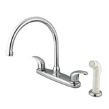 Legacy Two-Handle 4-Hole 8" Centerset Kitchen Faucet with Side Sprayer