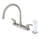 Legacy Two-Handle 4-Hole 8" Centerset Kitchen Faucet with Side Sprayer