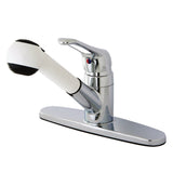 Single-Handle 1-or-3 Hole Deck Mount Pull-Out Sprayer Kitchen Faucet