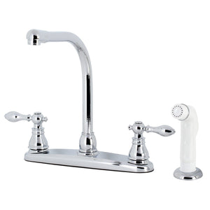 American Classic Two-Handle 4-Hole 8" Centerset Kitchen Faucet with Side Sprayer