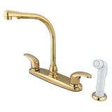 Legacy Two-Handle 4-Hole 8" Centerset Kitchen Faucet with Side Sprayer