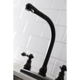 American Classic Two-Handle 4-Hole 8" Centerset Kitchen Faucet with Side Sprayer