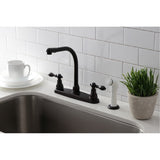 American Classic Two-Handle 4-Hole 8" Centerset Kitchen Faucet with Side Sprayer