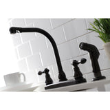 American Classic Two-Handle 4-Hole 8" Centerset Kitchen Faucet with Side Sprayer