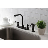 American Classic Two-Handle 4-Hole 8" Centerset Kitchen Faucet with Side Sprayer