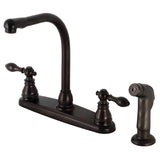 American Classic Two-Handle 4-Hole 8" Centerset Kitchen Faucet with Side Sprayer