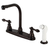 American Classic Two-Handle 4-Hole 8" Centerset Kitchen Faucet with Side Sprayer