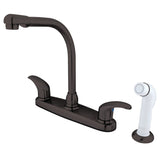 Legacy Two-Handle 4-Hole 8" Centerset Kitchen Faucet with Side Sprayer