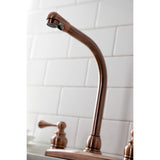 Two-Handle 4-Hole 8" Centerset Kitchen Faucet with Side Sprayer