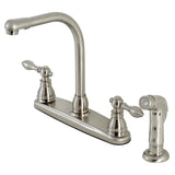 American Classic Two-Handle 4-Hole 8" Centerset Kitchen Faucet with Side Sprayer