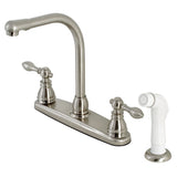 American Classic Two-Handle 4-Hole 8" Centerset Kitchen Faucet with Side Sprayer