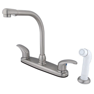 Legacy Two-Handle 4-Hole 8" Centerset Kitchen Faucet with Side Sprayer