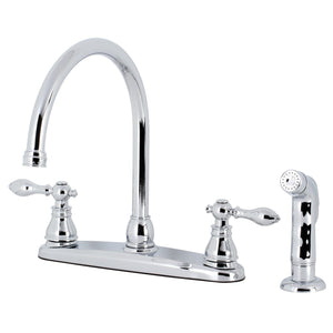 American Classic Two-Handle 4-Hole 8" Centerset Kitchen Faucet with Side Sprayer