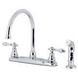 American Classic Two-Handle 4-Hole 8" Centerset Kitchen Faucet with Side Sprayer