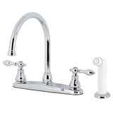 American Classic Two-Handle 4-Hole 8" Centerset Kitchen Faucet with Side Sprayer