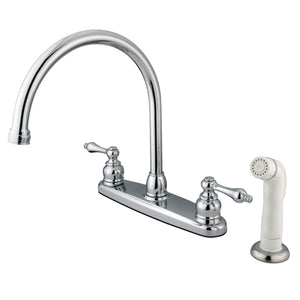 Vintage Two-Handle 4-Hole 8" Centerset Kitchen Faucet with Side Sprayer