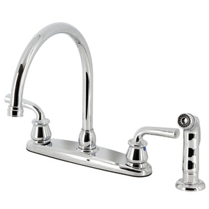 Restoration Two-Handle 4-Hole 8" Centerset Kitchen Faucet with Side Sprayer