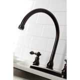 American Classic Two-Handle 4-Hole 8" Centerset Kitchen Faucet with Side Sprayer