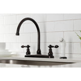 American Classic Two-Handle 4-Hole 8" Centerset Kitchen Faucet with Side Sprayer