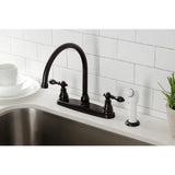 American Classic Two-Handle 4-Hole 8" Centerset Kitchen Faucet with Side Sprayer