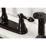 American Classic Two-Handle 4-Hole 8" Centerset Kitchen Faucet with Side Sprayer