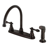 American Classic Two-Handle 4-Hole 8" Centerset Kitchen Faucet with Side Sprayer