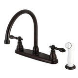 American Classic Two-Handle 4-Hole 8" Centerset Kitchen Faucet with Side Sprayer