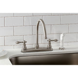 American Classic Two-Handle 4-Hole 8" Centerset Kitchen Faucet with Side Sprayer