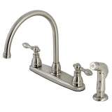 American Classic Two-Handle 4-Hole 8" Centerset Kitchen Faucet with Side Sprayer