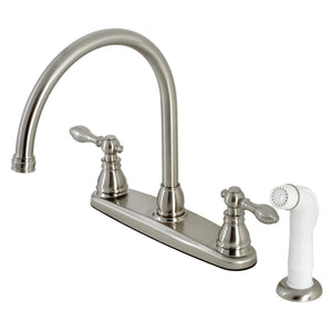 American Classic Two-Handle 4-Hole 8" Centerset Kitchen Faucet with Side Sprayer