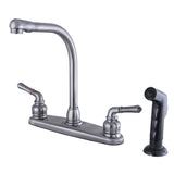 Magellan Two-Handle 4-Hole 8" Centerset Kitchen Faucet with Side Sprayer