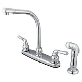 Magellan Two-Handle 4-Hole 8" Centerset Kitchen Faucet with Side Sprayer