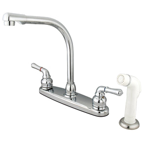 Magellan Two-Handle 4-Hole 8" Centerset Kitchen Faucet with Side Sprayer