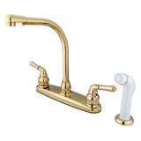 Magellan Two-Handle 4-Hole 8" Centerset Kitchen Faucet with Side Sprayer