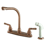 Magellan Two-Handle 4-Hole 8" Centerset Kitchen Faucet with Side Sprayer