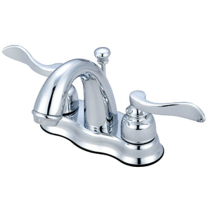 NuWave French Double-Handle 3-Hole Deck Mount 4-Inch Centerset Bathroom Faucet with Pop-Up Drain