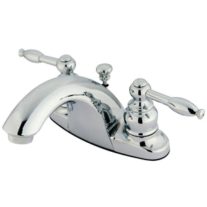 Double-Handle 3-Hole Deck Mount 4-Inch Centerset Bathroom Faucet with Pop-Up Drain