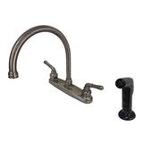 Magellan Two-Handle 4-Hole 8" Centerset Kitchen Faucet with Side Sprayer