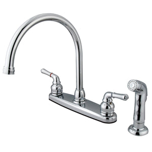 Magellan Two-Handle 4-Hole 8" Centerset Kitchen Faucet with Side Sprayer