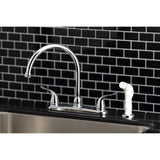 Yosemite Two-Handle 4-Hole 8" Centerset Kitchen Faucet with Side Sprayer