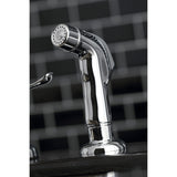 Yosemite Two-Handle 4-Hole 8" Centerset Kitchen Faucet with Side Sprayer