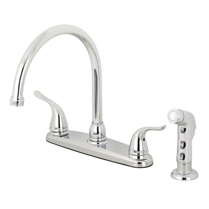 Yosemite Two-Handle 4-Hole 8" Centerset Kitchen Faucet with Side Sprayer